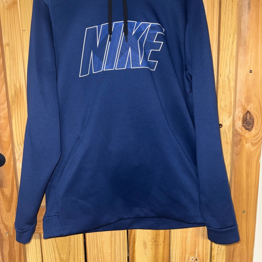 Nike Men's Blue Hoodie with Logo